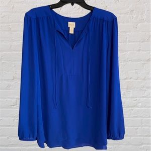 Chicos Blue Top sz 3